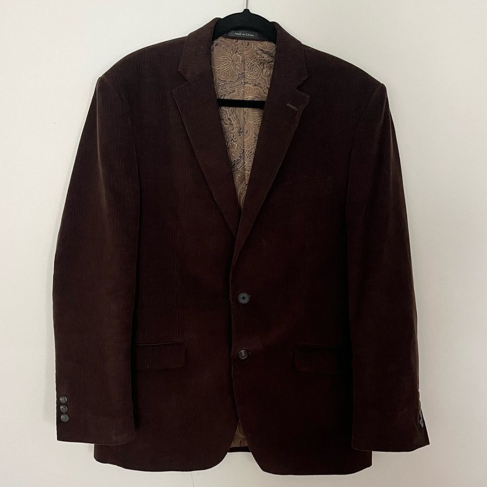 Chaps Men’s Dark Brown Blazer Jacket Cotton Corduroy 40R